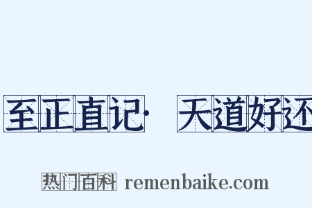 至正直记·天道好还是什么意思的图片